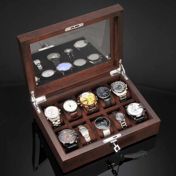 10 slots fashion men home wooden watch box watch organizer storage box 200911-30, Black;blue
10 slots fashion men home wooden watch box watch organizer storage box 200911-30, Black;blue