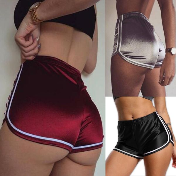 women satin sport casual beach running slim yoga ladies shorts pants workout, White;black
women satin sport casual beach running slim yoga ladies shorts pants workout, White;black