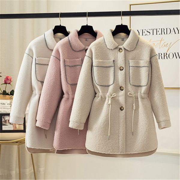 winter new warm velvet lamb fur coat female imitation fur one in the long section of the waist sheep shearing coat h00332, Black
winter new warm velvet lamb fur coat female imitation fur one in the long section of the waist sheep shearing coat h00332, Black