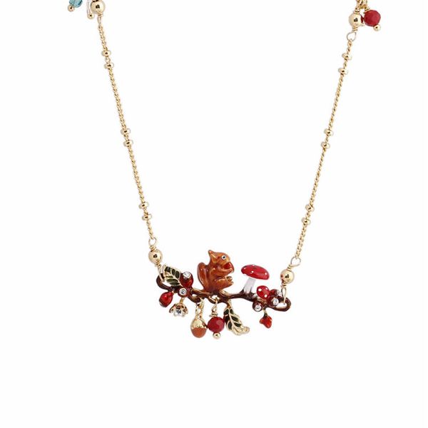 new animal gold-plated squirrel red mushroom pendant pine cone cute necklace fairy tale female style christmas ornaments, Silver
new animal gold-plated squirrel red mushroom pendant pine cone cute necklace fairy tale female style christmas ornaments, Silver