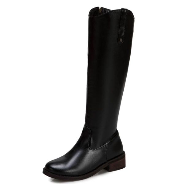 pu low-heel round-toe side zipper knight boots brown short plush autumn and winter warm knee-length boots with microfiber, Black
pu low-heel round-toe side zipper knight boots brown short plush autumn and winter warm knee-length boots with microfiber, Black
