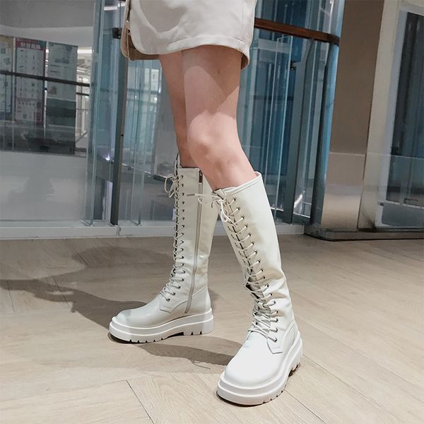 long women boots autumn shoes fashion lace-up comfortable flat thick bottom side zipper ladies boots, Black
long women boots autumn shoes fashion lace-up comfortable flat thick bottom side zipper ladies boots, Black