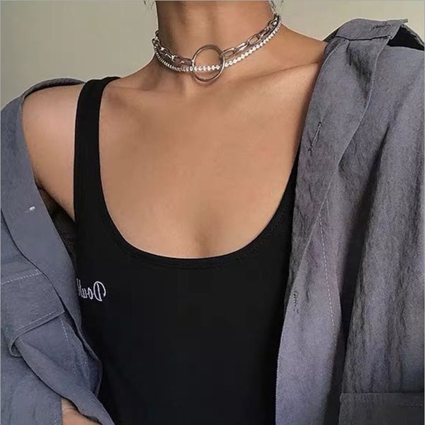 new trendy style double alloy circle pendant necklace women fashion necklaces jewelry gifts for party gift, Silver
new trendy style double alloy circle pendant necklace women fashion necklaces jewelry gifts for party gift, Silver