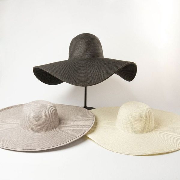 women summer elegant floppy sun visor hat vintage 7 inch big super wide brim simple solid color uv protection beach cap, Blue;gray
women summer elegant floppy sun visor hat vintage 7 inch big super wide brim simple solid color uv protection beach cap, Blue;gray