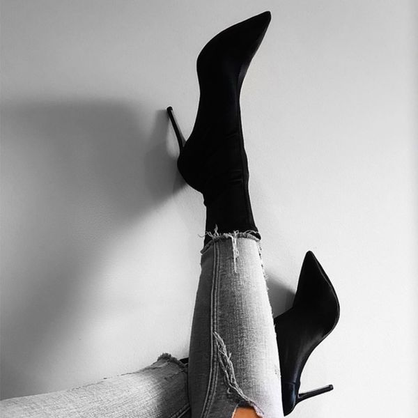 high stiletto heels elastic boots women pointy toe stocking sock shoes pumps boots stretch fabric shoes drop shipping, Black
high stiletto heels elastic boots women pointy toe stocking sock shoes pumps boots stretch fabric shoes drop shipping, Black