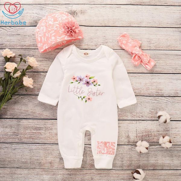 herbabe newborn girl rompers long sleeve baby girl clothes 3 pcs kids romper hat headwear sets infant baby outfit clothing, White
herbabe newborn girl rompers long sleeve baby girl clothes 3 pcs kids romper hat headwear sets infant baby outfit clothing, White