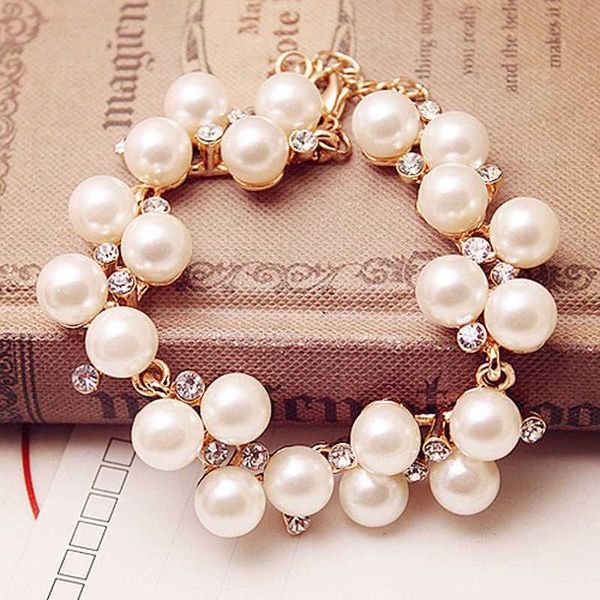 charm bracelets crystal alloy simulated pearl chain & link bracelets beads bangle wedding jewelry accessories oa-06, Black
charm bracelets crystal alloy simulated pearl chain & link bracelets beads bangle wedding jewelry accessories oa-06, Black