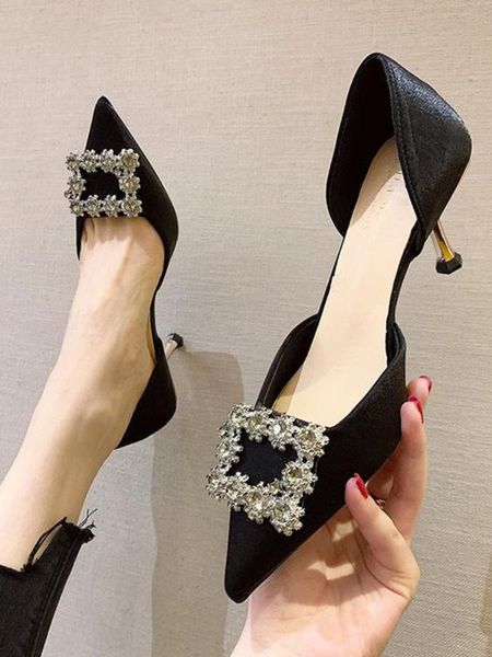 fairy style high-heeled shoes women 2020 spring new versatile thin heel hollow pointed rhinestone shallow mouth single shoes, Black
fairy style high-heeled shoes women 2020 spring new versatile thin heel hollow pointed rhinestone shallow mouth single shoes, Black