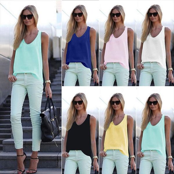 solid white tees women summer tank beach sleeveless chiffon metallic women tank 3xl