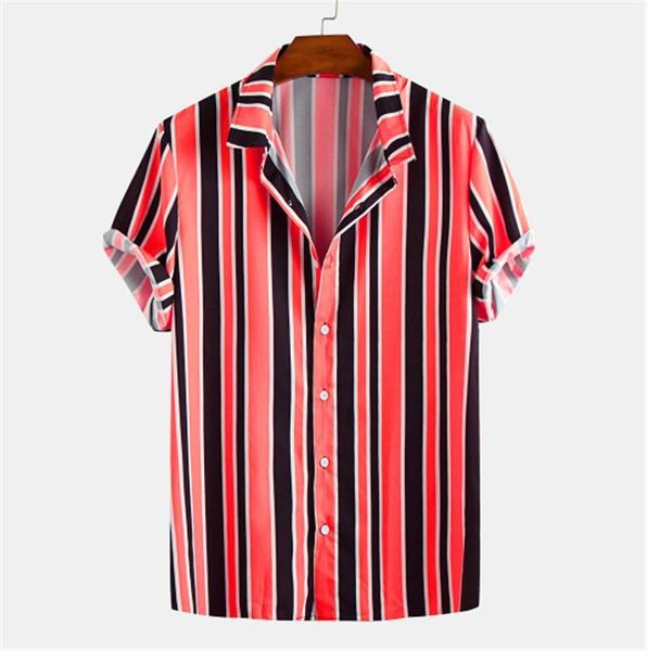single breasted turn collar short sleeve casual mens clothing summer mens designer shirts striped printed, White;black
single breasted turn collar short sleeve casual mens clothing summer mens designer shirts striped printed, White;black