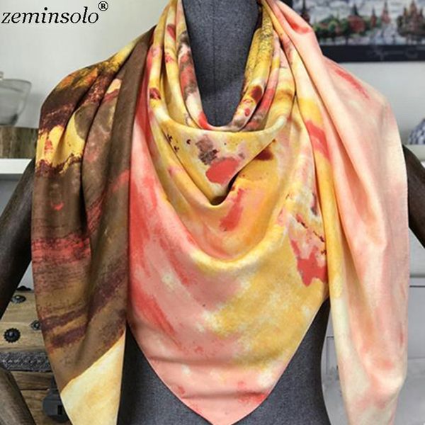 2020 new women fashion silk scarf bandana oil paint printing 130*130 large square scarves shawls headband hijab, Blue;gray
2020 new women fashion silk scarf bandana oil paint printing 130*130 large square scarves shawls headband hijab, Blue;gray