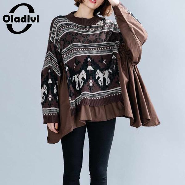 oladivi plus size women fashion sweater shirt irregular patchwork pullover autumn casual loose tunic knitwear 7xl 6xl 5xl, White;black
oladivi plus size women fashion sweater shirt irregular patchwork pullover autumn casual loose tunic knitwear 7xl 6xl 5xl, White;black
