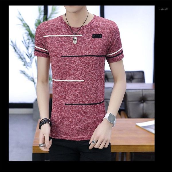t shirts short sleeve crew neck tees slim casual breathable clothes mens clothing striped print mens, White;black
t shirts short sleeve crew neck tees slim casual breathable clothes mens clothing striped print mens, White;black