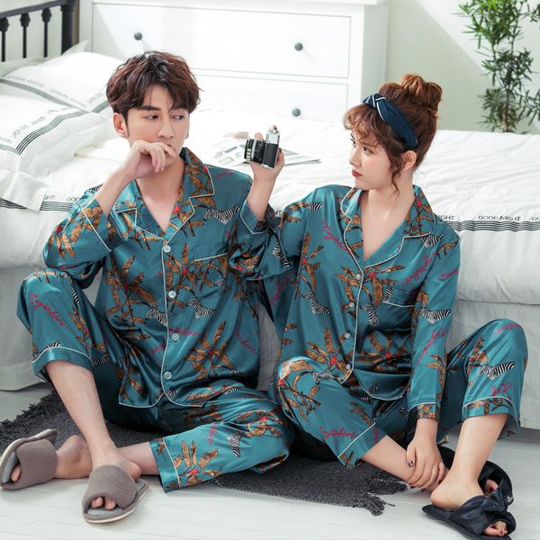 men's sleepwear luxury summer silk casual pajama sets couple women's pajamas lovers home pijama loungewear, Black;brown
men's sleepwear luxury summer silk casual pajama sets couple women's pajamas lovers home pijama loungewear, Black;brown