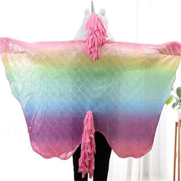 children dress up mermaid unicorn shawl blanket feather party blankets gilding hooded cap spring rainbow color 38 8zch1
children dress up mermaid unicorn shawl blanket feather party blankets gilding hooded cap spring rainbow color 38 8zch1