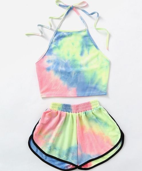 tie-dye gradient halter crop and shorts two 2 piece set women summer new fashion tank camis suits holiday outfit tracksuit, Gray
tie-dye gradient halter crop and shorts two 2 piece set women summer new fashion tank camis suits holiday outfit tracksuit, Gray