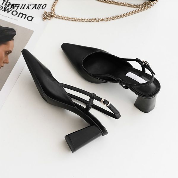 brand design square heels high heels genuine leather ankle strap slingback shoes casual career office sandals nude wedding pumps, Black
brand design square heels high heels genuine leather ankle strap slingback shoes casual career office sandals nude wedding pumps, Black