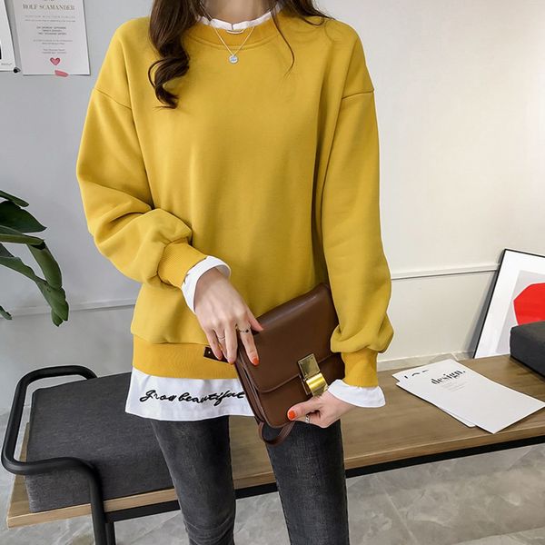 winter coat woolsweater woolclothes 2019 new korean style loose bf letter fake two-piece sweater women's fleece long sleeve chic coat t, Black
winter coat woolsweater woolclothes 2019 new korean style loose bf letter fake two-piece sweater women's fleece long sleeve chic coat t, Black