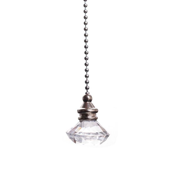 home decor pendant wedding ceiling fan craft dazzling crystal prism pull chain