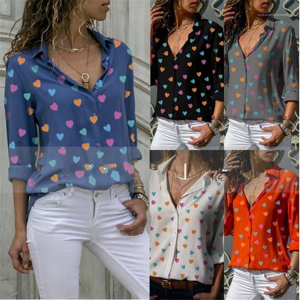 plus size heart printed v neck long sleeve fashion slim women shirts woman elegant blouses, White
plus size heart printed v neck long sleeve fashion slim women shirts woman elegant blouses, White