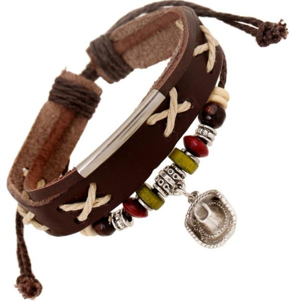 vintage fashion cowboy hat leather bracelet retro beads charms cowgirl bangle wrap wristbands women men rock hiphop punk jewelry, Golden;silver
vintage fashion cowboy hat leather bracelet retro beads charms cowgirl bangle wrap wristbands women men rock hiphop punk jewelry, Golden;silver