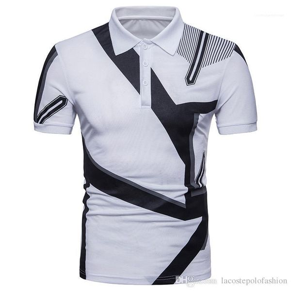 summer casual short sleeve homme clothes designer geometric print mens polo fashion button decoration mens, White;black
summer casual short sleeve homme clothes designer geometric print mens polo fashion button decoration mens, White;black