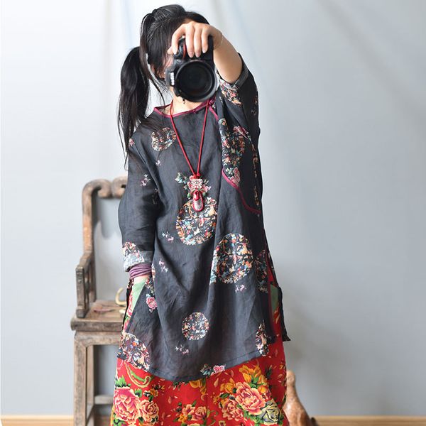 women's blouses & shirts women loose ramie long shirt ladies vintage printed spring autumn print female blouse 2021, White
women's blouses & shirts women loose ramie long shirt ladies vintage printed spring autumn print female blouse 2021, White