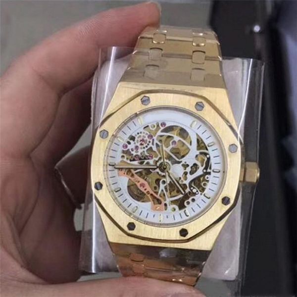 luxury gold mens watch sapphire glass 15407st.oo.series 41mm skeleton dial automatic movement solid stainless bracelet wristwatch for men, Slivery;brown
luxury gold mens watch sapphire glass 15407st.oo.series 41mm skeleton dial automatic movement solid stainless bracelet wristwatch for men, Slivery;brown