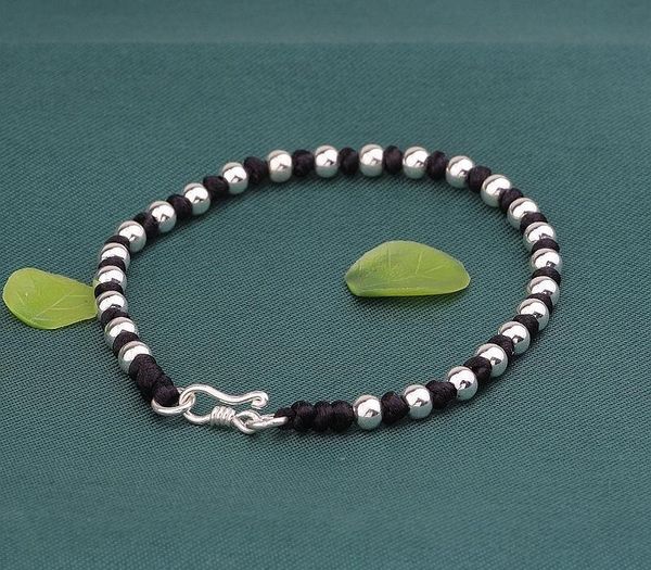 handmade 925 sterling silver colour beads black rope bracelets cord string braided friendship lucky bangle for women men couple11
handmade 925 sterling silver colour beads black rope bracelets cord string braided friendship lucky bangle for women men couple11