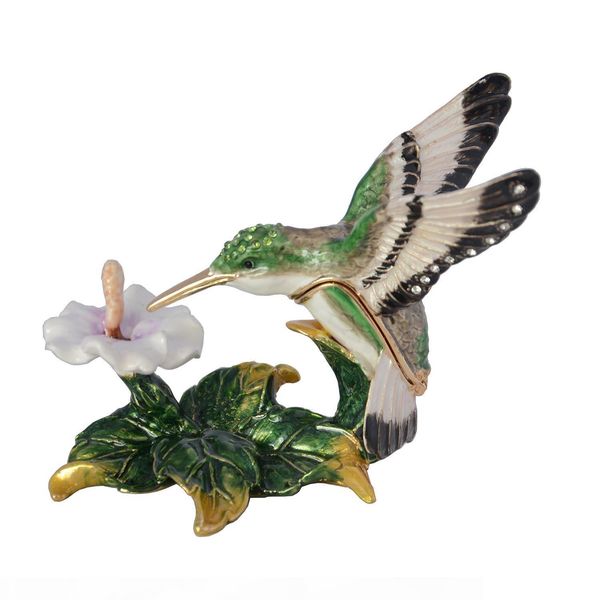 hummingbird crystal bejeweled trinket jewelry earring box vintage metal decoration gift for her pewter ornament, Black;white
hummingbird crystal bejeweled trinket jewelry earring box vintage metal decoration gift for her pewter ornament, Black;white