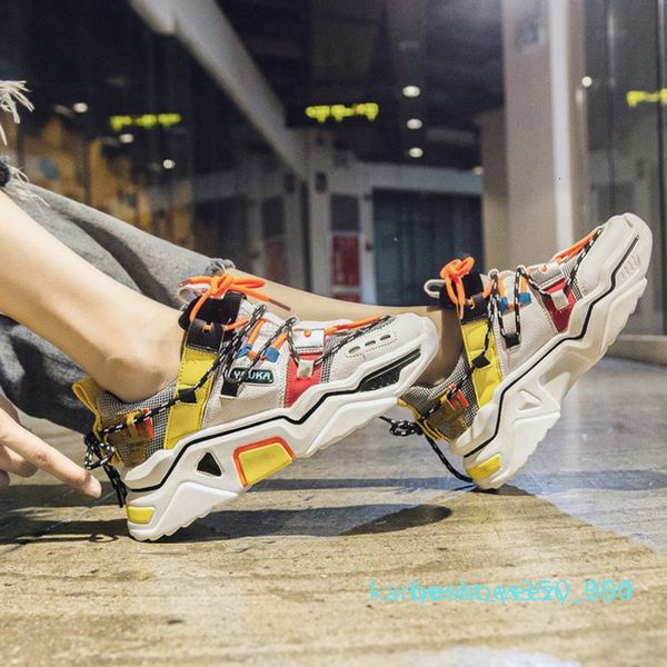 women platform chunky sneakers 5cm high lace-up casual vulcanize shoes luxury designer old dad female fashion sneakers 2020 k04, Black
women platform chunky sneakers 5cm high lace-up casual vulcanize shoes luxury designer old dad female fashion sneakers 2020 k04, Black