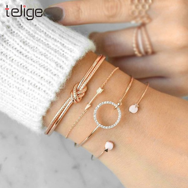 link, chain fashion simple bracelet 4 piece set circle tie arrow charm bracelets for women punk boho beach bangle jewelry gift, Black
link, chain fashion simple bracelet 4 piece set circle tie arrow charm bracelets for women punk boho beach bangle jewelry gift, Black