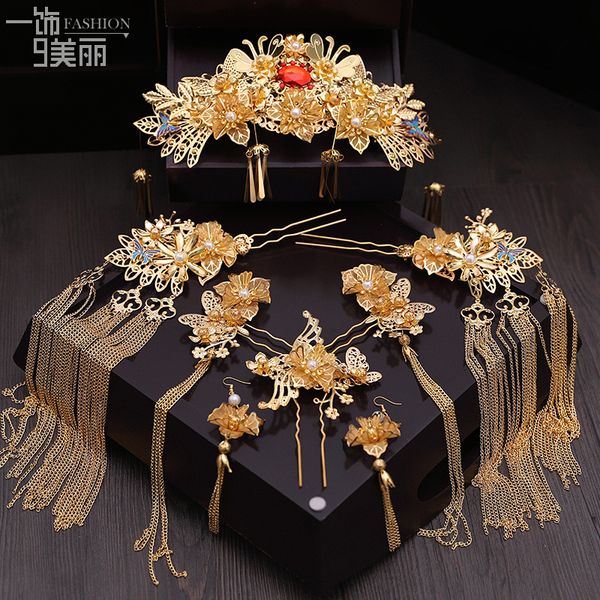new chinese bride headdress classical phoenix comb crown step rocking suit wedding hair accessories wholesale y200727, White;golden
new chinese bride headdress classical phoenix comb crown step rocking suit wedding hair accessories wholesale y200727, White;golden