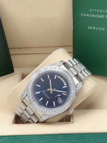 new quality daydate mens mechanical stainless 316l steel 41mm automatic movement luxury diamond watches silver004 wristwatches, Slivery;brown
new quality daydate mens mechanical stainless 316l steel 41mm automatic movement luxury diamond watches silver004 wristwatches, Slivery;brown