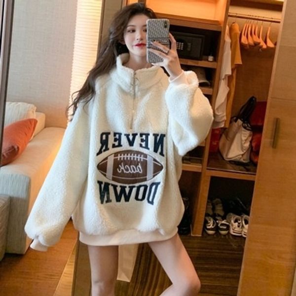 2019 fall/winter new korean style harajuku style high collar sweater lamb wool long sleeve loose hooded mid-length sweater for women, Black
2019 fall/winter new korean style harajuku style high collar sweater lamb wool long sleeve loose hooded mid-length sweater for women, Black