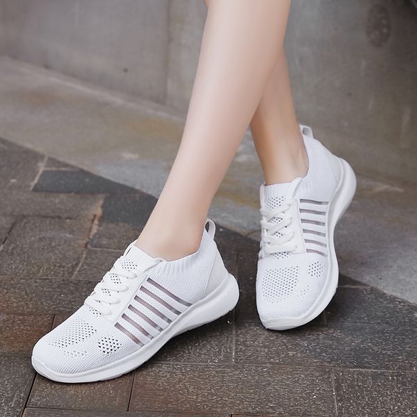women breathable casual lace up student shoes sneaker wear-resistant flats femme flying weaving hollow mesh socks shoes sneakers, Black
women breathable casual lace up student shoes sneaker wear-resistant flats femme flying weaving hollow mesh socks shoes sneakers, Black