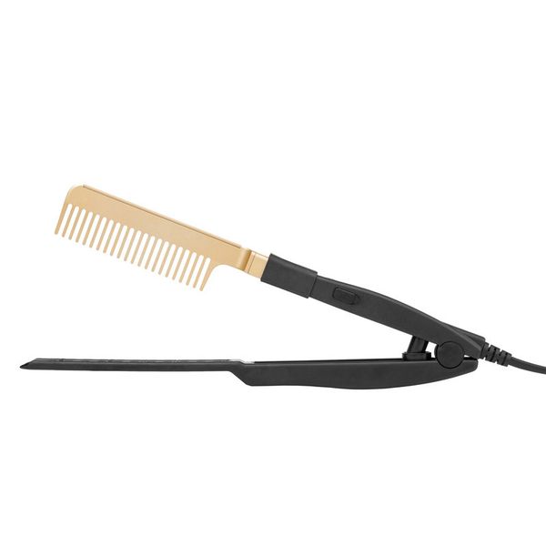 hair straightener wet and dry portable flat folding v straightening brush heating electric comb home hair straight styler curling iron, Black
hair straightener wet and dry portable flat folding v straightening brush heating electric comb home hair straight styler curling iron, Black