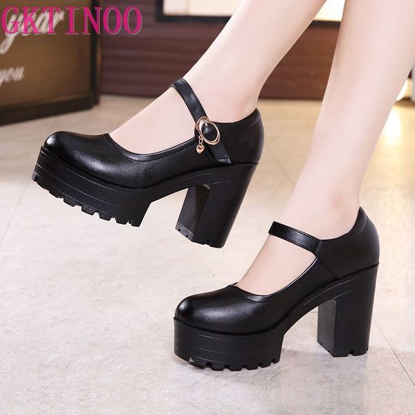 gktinoo 2020 spring new round toe leather shoes platform thick with heels platform women's shoes high heels large size 33-43, Black
gktinoo 2020 spring new round toe leather shoes platform thick with heels platform women's shoes high heels large size 33-43, Black