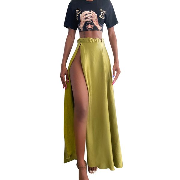 2020 women long maxi skirt high waist party skirt casual solid color skirts plus size loose long skirts for women clubwear, Black
2020 women long maxi skirt high waist party skirt casual solid color skirts plus size loose long skirts for women clubwear, Black