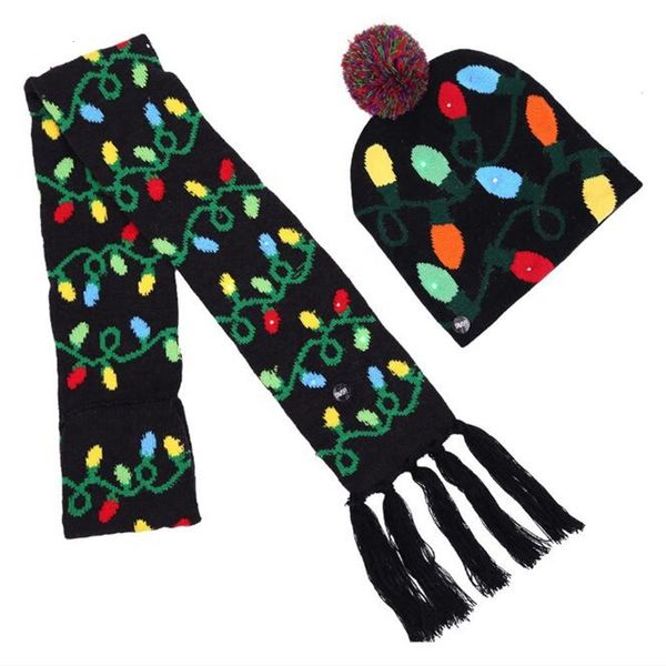 рождество вязаная шапка и шарф xmas светодиодного шарф с вязаной шапочкой 
рождество вязаная шапка и шарф xmas светодиодного шарф с вязаной шапочкой