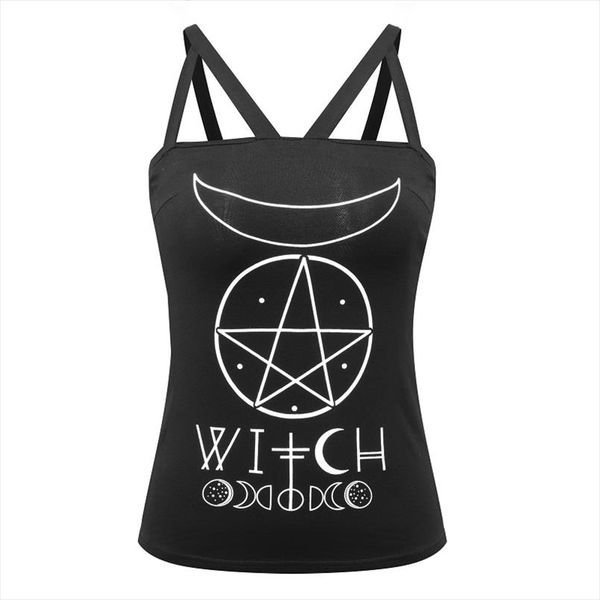gothic girl black strappy cotton tank letter witch gothic symbol moon pentagram print backless feminino camis black, White
gothic girl black strappy cotton tank letter witch gothic symbol moon pentagram print backless feminino camis black, White