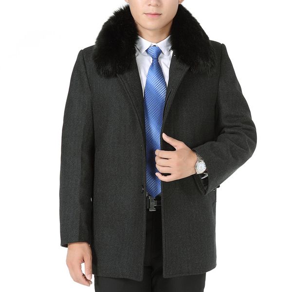 autumn and winter quinquagenarian men's clothing woolen overcoat male medium-long trench coats mens plus velvet thicken grey, Black
autumn and winter quinquagenarian men's clothing woolen overcoat male medium-long trench coats mens plus velvet thicken grey, Black