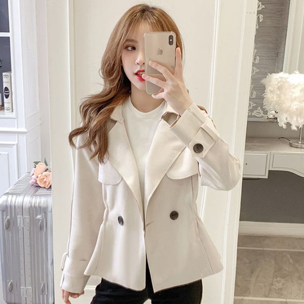 korean short jacket women 2020 new spring autumn plus size lapel double breasted loose casual fashion outewear female z399, Black;brown
korean short jacket women 2020 new spring autumn plus size lapel double breasted loose casual fashion outewear female z399, Black;brown