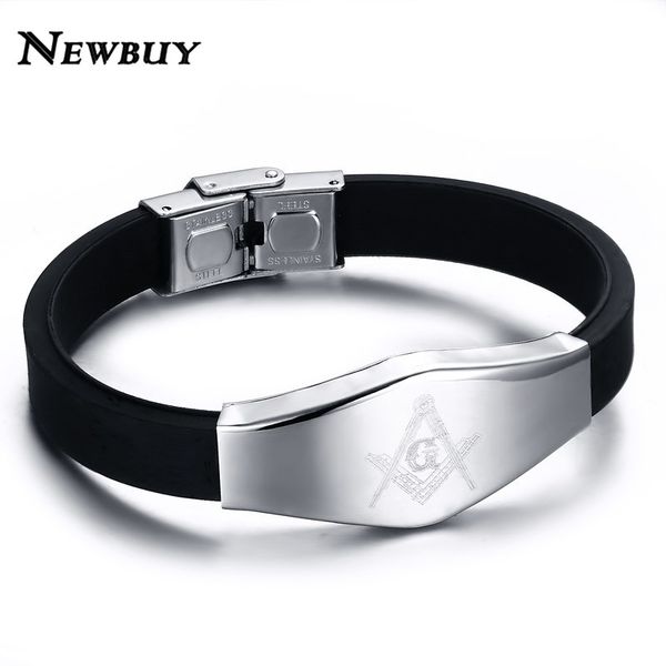 newbuy fashion masonic silicone men bracelets classic design stainless steel bracelets & bangles male jewelry, Golden;silver
newbuy fashion masonic silicone men bracelets classic design stainless steel bracelets & bangles male jewelry, Golden;silver