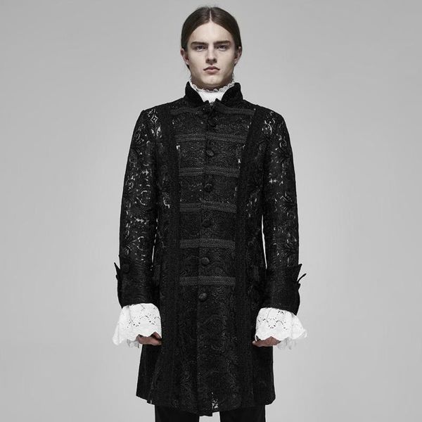 men's wool & blends halloween suit jacket gothic printed slim long knight party single breasted formal wear, Black
men's wool & blends halloween suit jacket gothic printed slim long knight party single breasted formal wear, Black