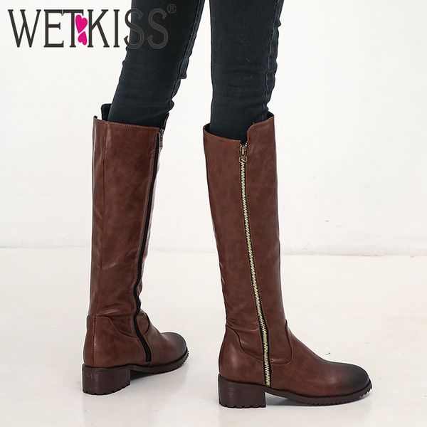 wetkiss motorcycle boots women thick heels boot female zip knee high shoes ladies round toe casual shoes winter plus size 34-48, Black
wetkiss motorcycle boots women thick heels boot female zip knee high shoes ladies round toe casual shoes winter plus size 34-48, Black