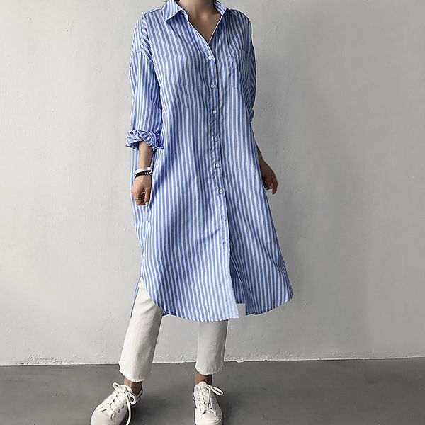 casual dresses women shirt dress striped print long robe turn-down collar dropped shoulders sleeve pocket side slit ladies one-piece, Black;gray
casual dresses women shirt dress striped print long robe turn-down collar dropped shoulders sleeve pocket side slit ladies one-piece, Black;gray