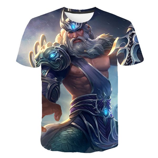 anime cartoon poseidon cosplay 3d print shirts oversized kawaii kawaii men clothing