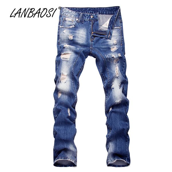 lanbaosi men's ripped jeans pants casual boy's blue denim pants fashion cotton pockets hole torn straight cowboy trousers
lanbaosi men's ripped jeans pants casual boy's blue denim pants fashion cotton pockets hole torn straight cowboy trousers