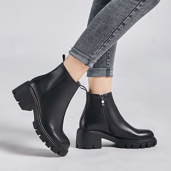 boots women's genuine leather chunky heel platform ankle med comfortable autumn short booties shoes sale, Black
boots women's genuine leather chunky heel platform ankle med comfortable autumn short booties shoes sale, Black